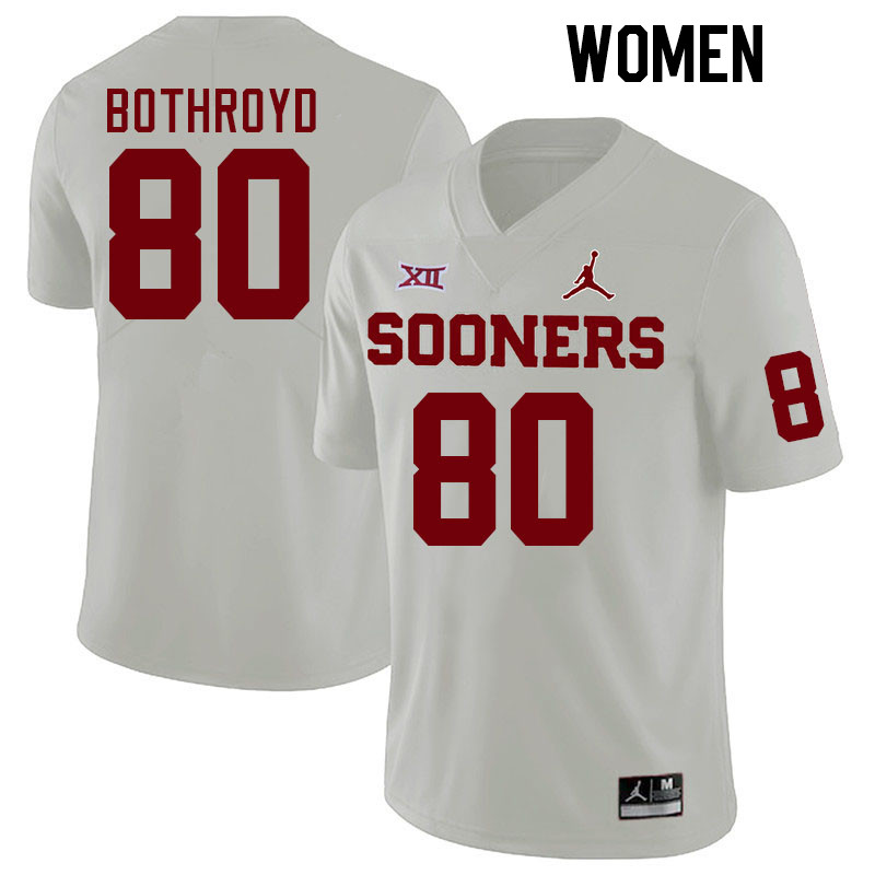 Women #80 Rondell Bothroyd Oklahoma Sooners College Football Jerseys Stitched-White